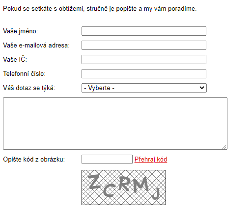 Kontaktní formulář Firmy.cz