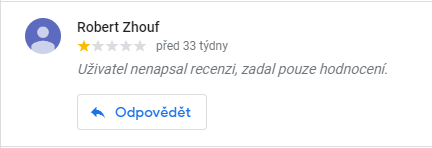 negativní recenze bez textu